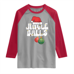 Christmas Jingle Balls Raglan Shirt Funny Xmas Couple Matching TS11 Sport Gray Red Print Your Wear