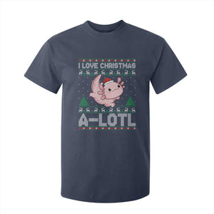 Funny Christmas Axolotl T Shirt For Kid I Love Christmas A Lotl Xmas Salamander TS11 Navy Print Your Wear