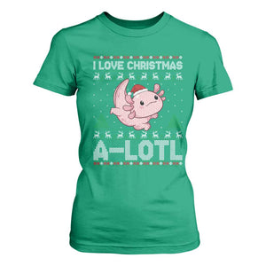 Funny Christmas Axolotl T Shirt For Women I Love Christmas A Lotl Xmas Salamander - Print Your Wear