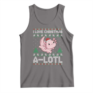 Funny Christmas Axolotl Tank Top I Love Christmas A Lotl Xmas Salamander TS11 Deep Heather Print Your Wear
