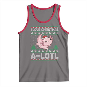 Funny Christmas Axolotl Tank Top I Love Christmas A Lotl Xmas Salamander TS11 Deep Heather Red Print Your Wear