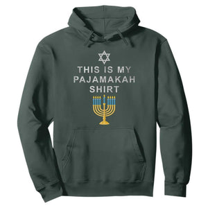 Hanukkah Hoodie This Is My Pajamakah Shirt Chanukah Jewish Menorah TS11 Dark Forest Green Print Your Wear