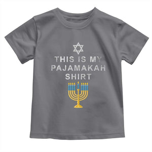 Hanukkah Toddler T Shirt This Is My Pajamakah Shirt Chanukah Jewish Menorah TS11 Charcoal Print Your Wear