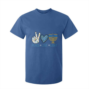Hanukkah T Shirt For Kid Peace Love Light Chanukah Jewish David Star TS11 Royal Blue Print Your Wear