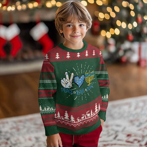 Hanukkah Ugly Christmas Sweater Peace Love Light Chanukah Jewish David Star TS11 Christmas Print Your Wear