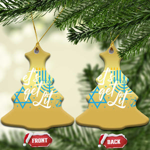 Funny Hanukkah Christmas Ornament Let's Get Lit Menorah David Star TS11 Christmas Tree Gold Print Your Wear