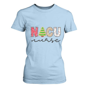Funny NICU Labor Delivery Nurse Christmas Christmas Tree T Shirt For Women TS11 Light Blue Print Your Wear