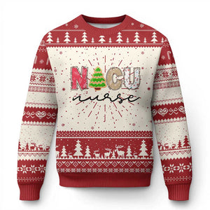 Funny NICU Labor Delivery Nurse Xmas Tree Ugly Christmas Sweater TS11 Red Print Your Wear