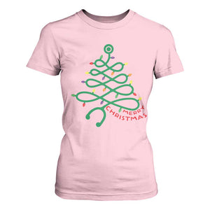 Funny Merry Christmas Nurse T Shirt For Women Stethoscope Xmas Tree TS11 Light Pink Print Your Wear