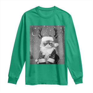 Funny Christmas Santa Grumpy Cat Long Sleeve Shirt TS11 Irish Green Print Your Wear