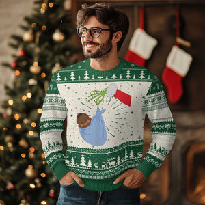 Funny NICU Labor Delivery Nurse Xmas Santa Black Baby Ugly Christmas Sweater TS11 Green Print Your Wear