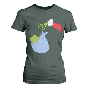 Funny NICU Labor Delivery Nurse Christmas Santa Green Baby T Shirt For Women TS11 Dark Forest Green Print Your Wear