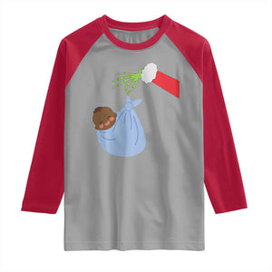 Funny NICU Labor Delivery Nurse Christmas Santa Black Baby Raglan Shirt TS11 Sport Gray Red Print Your Wear