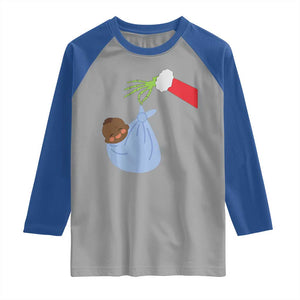 Funny NICU Labor Delivery Nurse Christmas Santa Black Baby Raglan Shirt TS11 Sport Gray Royal Print Your Wear