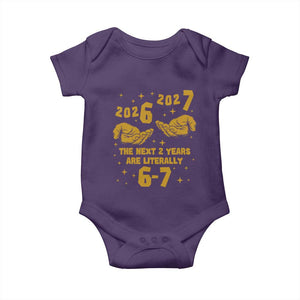 Funny 67 New Year Baby Onesie The Next Two Years Are Literally 2026 And 2027 Hand Gesture TS11 Purple Print Your Wear