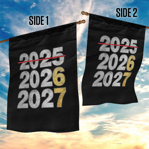 Funny 67 New Year Garden Flag Happy New Year 2026 2027 Six Seven Meme Faux Glitter Effect Printed TS11 Print Your Wear