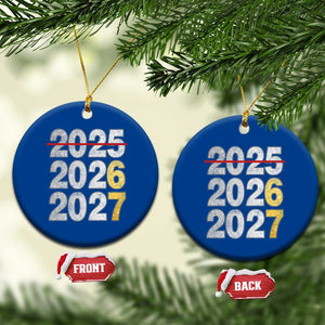 Funny 67 New Year Ceramic Ornament Happy New Year 2026 2027 Six Seven Meme Faux Glitter Effect Printed TS11 1pc Blue Print Your Wear