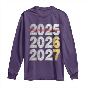 Funny 67 New Year Long Sleeve Shirt Happy New Year 2026 2027 Six Seven Meme Faux Glitter Effect Printed TS11 Purple Print Your Wear