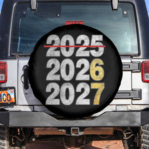 Funny 67 New Year Spare Tire Cover Happy New Year 2026 2027 Six Seven Meme Faux Glitter Effect Printed TS11 No hole Black Print Your Wear