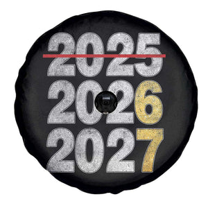 Funny 67 New Year Spare Tire Cover Happy New Year 2026 2027 Six Seven Meme Faux Glitter Effect Printed TS11 Print Your Wear