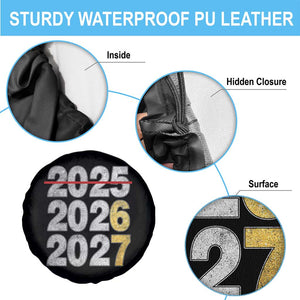 Funny 67 New Year Spare Tire Cover Happy New Year 2026 2027 Six Seven Meme Faux Glitter Effect Printed TS11 Print Your Wear