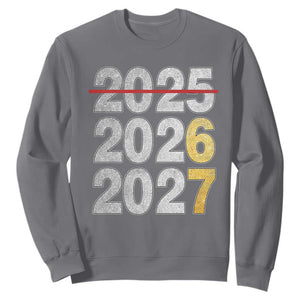 Funny 67 New Year Sweatshirt Happy New Year 2026 2027 Six Seven Meme Faux Glitter Effect Printed TS11 Charcoal Print Your Wear