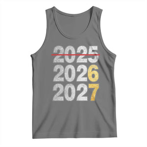 Funny 67 New Year Tank Top Happy New Year 2026 2027 Six Seven Meme Faux Glitter Effect Printed TS11 Black Heather Print Your Wear