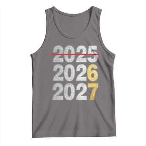 Funny 67 New Year Tank Top Happy New Year 2026 2027 Six Seven Meme Faux Glitter Effect Printed TS11 Deep Heather Print Your Wear