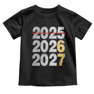 Funny 67 New Year Toddler T Shirt Happy New Year 2026 2027 Six Seven Meme Faux Glitter Effect Printed TS11 Black Print Your Wear