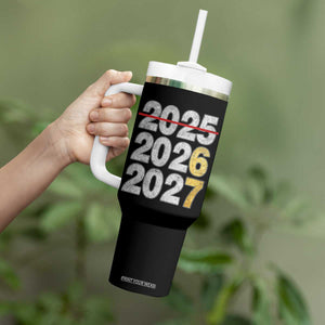 Funny 67 New Year Tumbler With Handle Happy New Year 2026 2027 Six Seven Meme Faux Glitter Effect Printed TS11 Print Your Wear