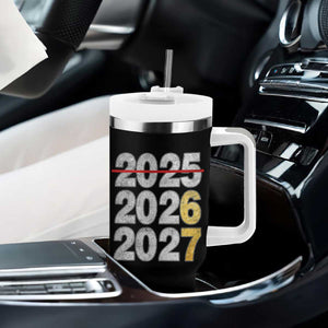 Funny 67 New Year Tumbler With Handle Happy New Year 2026 2027 Six Seven Meme Faux Glitter Effect Printed TS11 Print Your Wear