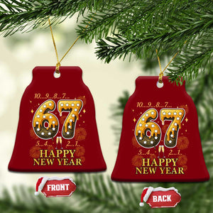 Funny 67 New Years Eve Ceramic Ornament Countdown New Year Party 2026 Six Seven Meme TS11 Print Your Wear