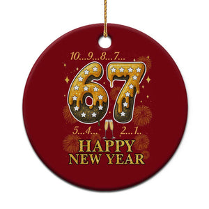 Funny 67 New Years Eve Ceramic Ornament Countdown New Year Party 2026 Six Seven Meme TS11 1pc Red Print Your Wear