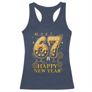 Funny 67 New Years Eve Racerback Tank Top Countdown New Year Party 2026 Six Seven Meme TS11 Navy Print Your Wear