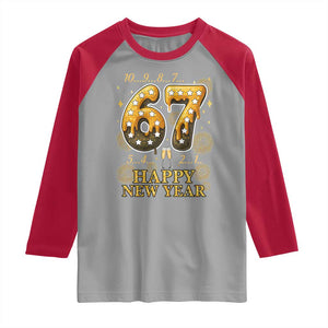 Funny 67 New Years Eve Raglan Shirt Countdown New Year Party 2026 Six Seven Meme TS11 Sport Gray Red Print Your Wear