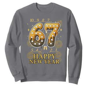Funny 67 New Years Eve Sweatshirt Countdown New Year Party 2026 Six Seven Meme TS11 Charcoal Print Your Wear
