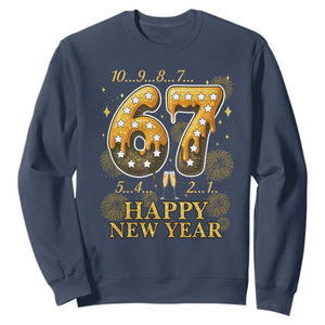 Funny 67 New Years Eve Sweatshirt Countdown New Year Party 2026 Six Seven Meme TS11 Navy Print Your Wear