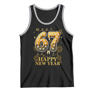 Funny 67 New Years Eve Tank Top Countdown New Year Party 2026 Six Seven Meme TS11 Black Athletic Heather Print Your Wear