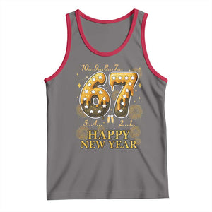 Funny 67 New Years Eve Tank Top Countdown New Year Party 2026 Six Seven Meme TS11 Deep Heather Red Print Your Wear