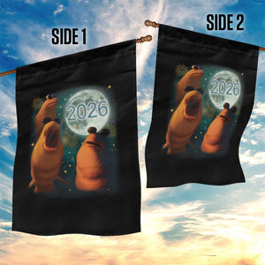 Funny Marcus The Worm New Year Garden Flag Happy New Year 2026 Moon NYE Party TS11 Print Your Wear