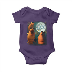 Funny Marcus The Worm New Year Baby Onesie Happy New Year 2026 Moon NYE Party TS11 Purple Print Your Wear