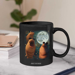Funny Marcus The Worm New Year Coffee Mug Happy New Year 2026 Moon NYE Party TS11 Print Your Wear