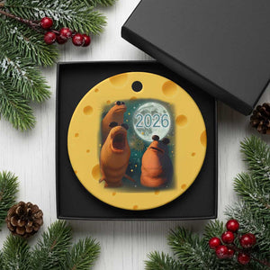 Funny Marcus The Worm New Year Ceramic Ornament Happy New Year 2026 Moon NYE Party TS11 1pc Yellow Cheese Print Your Wear