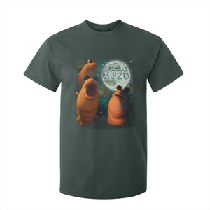 Funny Marcus The Worm New Year T Shirt For Kid Happy New Year 2026 Moon NYE Party TS11 Dark Forest Green Print Your Wear