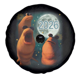 Funny Marcus The Worm New Year Spare Tire Cover Happy New Year 2026 Moon NYE Party TS11 Print Your Wear
