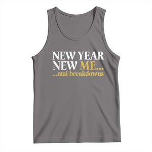 New Year New Me Mental Breakdowns Tank Top Funny New Year Party Faux Glitter TS11 Deep Heather Print Your Wear