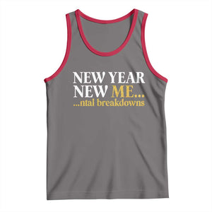 New Year New Me Mental Breakdowns Tank Top Funny New Year Party Faux Glitter TS11 Deep Heather Red Print Your Wear