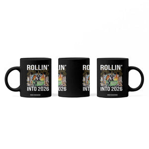 Funny Raccoon Rollin Into 2026 Coffee Mug Happy New Year Dumpster Fire TS11 Print Your Wear
