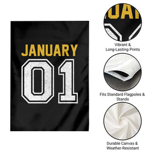 Funny January 01 New Years Eve Party Garden Flag TS11 Print Your Wear
