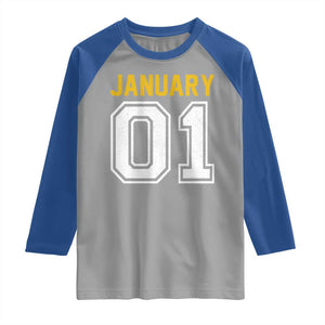 Funny January 01 New Years Eve Party Raglan Shirt TS11 Sport Gray Royal Print Your Wear